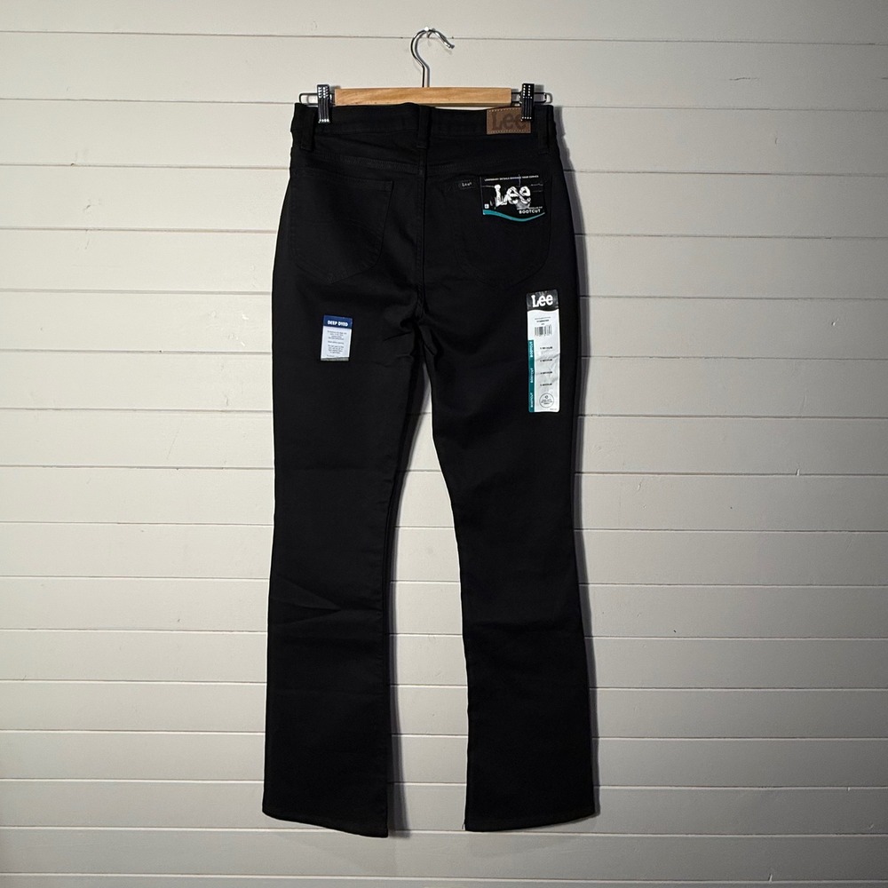 Lee Womens‎ Black Bootcut Jeans Regular Fit Mid Rise Size 6 Medium 1CMBEW0